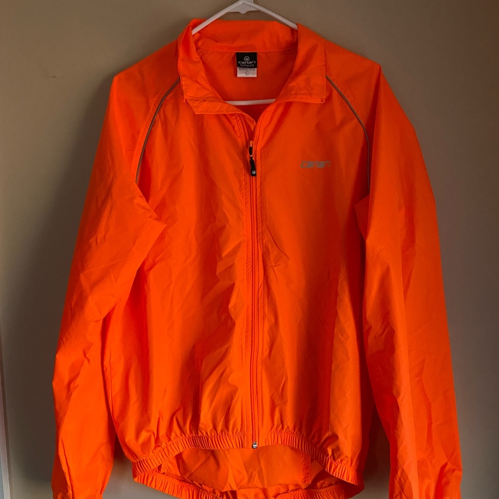 Canari cycling jacket shell bright orange